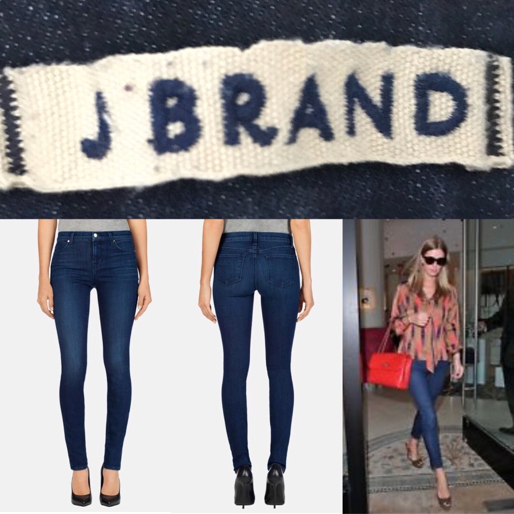 J Brand Mid Rise Super Skinny Dark Denim  Size 27